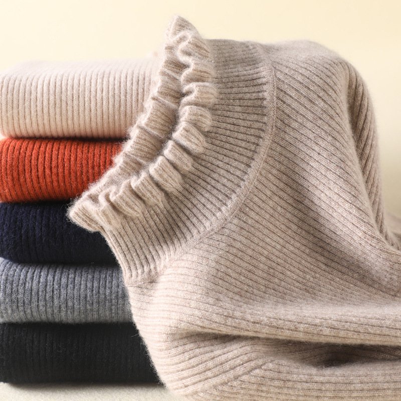 New Half Turtleneck Pullover Long Sleeve Slim Fit Sweater for Women