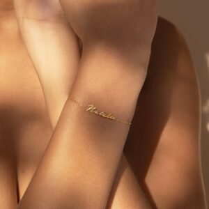 Simple Fashion DIY Name Geometric Pendant Bracelet | Stainless Steel Elegant Couple Gift