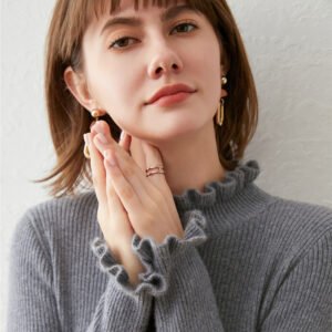 New Half Turtleneck Pullover Long Sleeve Slim Fit Sweater for Women