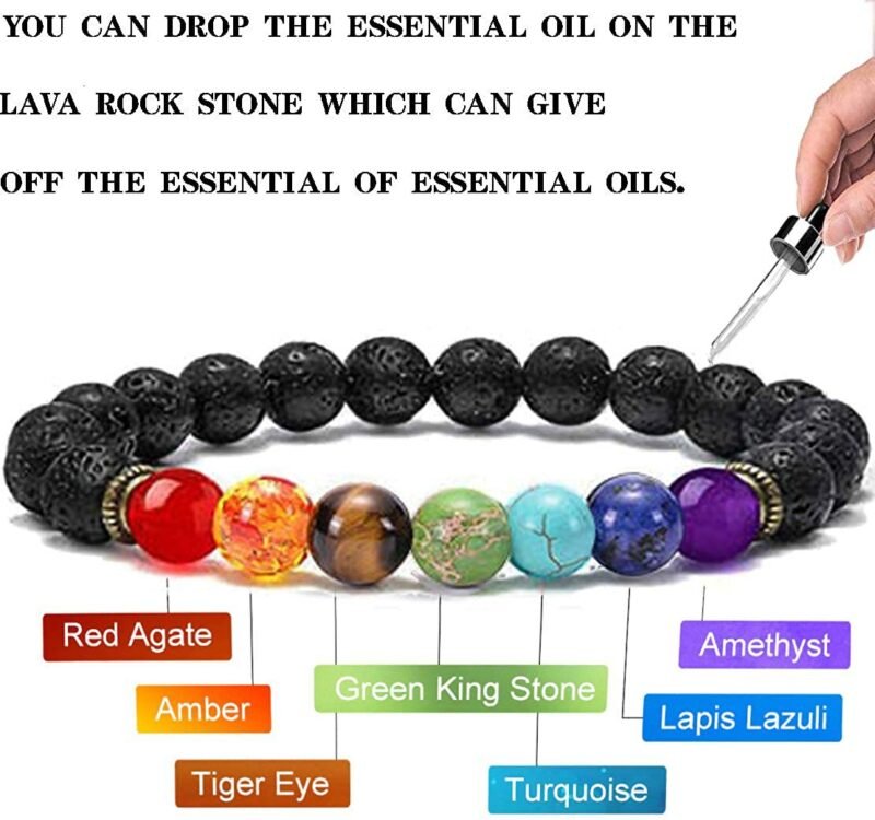 Natural Gravel Crystal Tree of Life Pendant Necklace & Volcanic Stone Yoga Bracelet