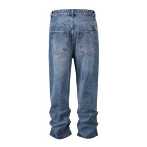 Straight-Leg Distressed Casual Jeans for Men – Trendy & Comfortable Denim
