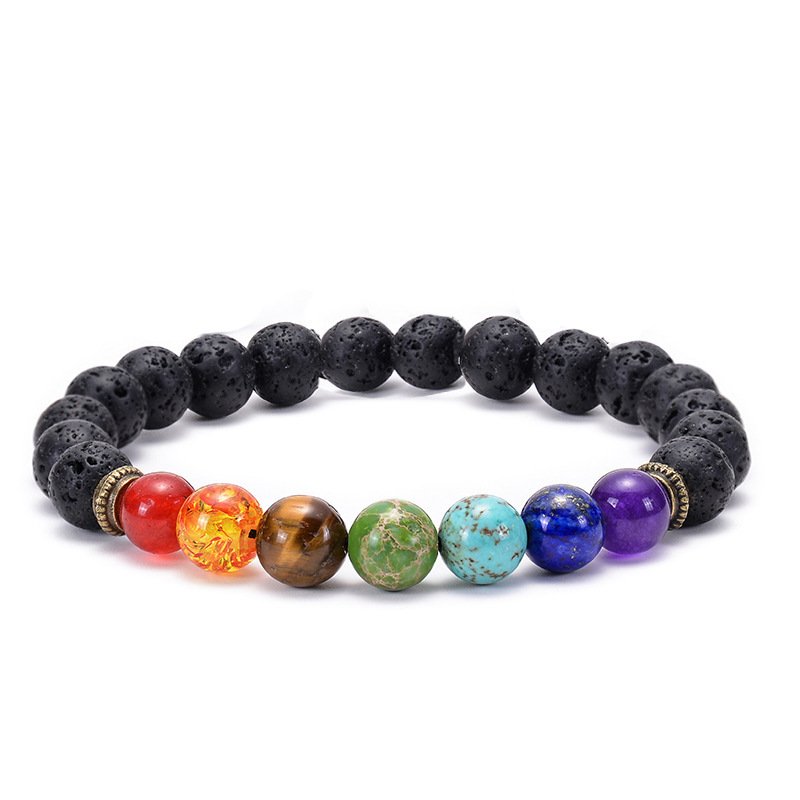 Natural Gravel Crystal Tree of Life Pendant Necklace & Volcanic Stone Yoga Bracelet