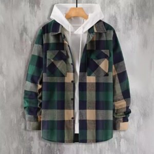 Dark Green Men's Plaid Shirt – Classic & Stylish