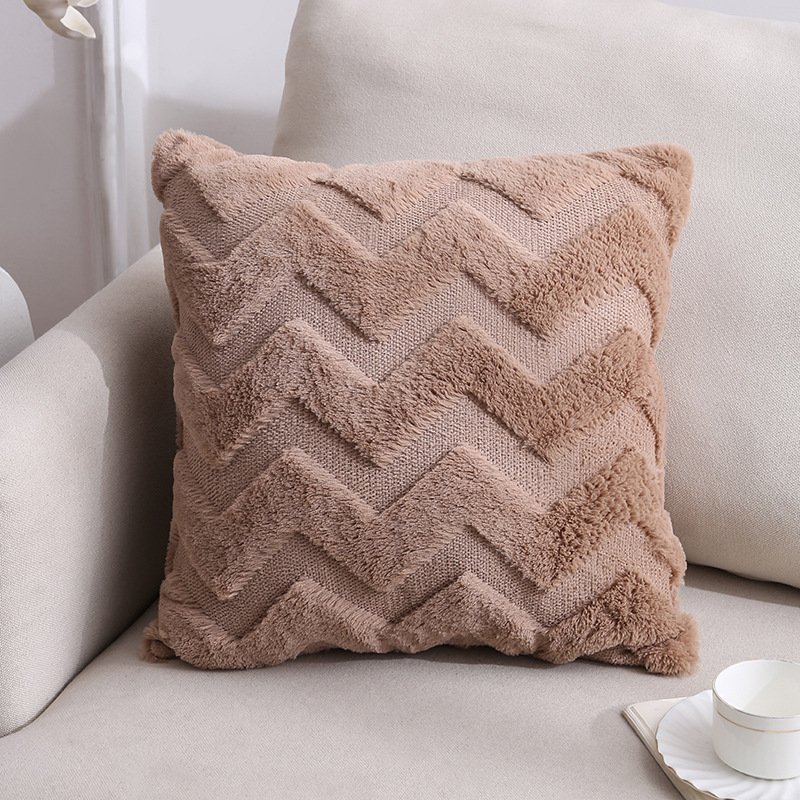 Cross-border Plush Pillow – Nordic Double-sided Plush Sofa & Office Cushion Cover