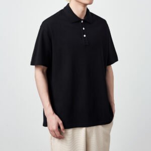 Cotton Short-Sleeved Polo Shirt – Simple Solid Color, Comfortable & Classic
