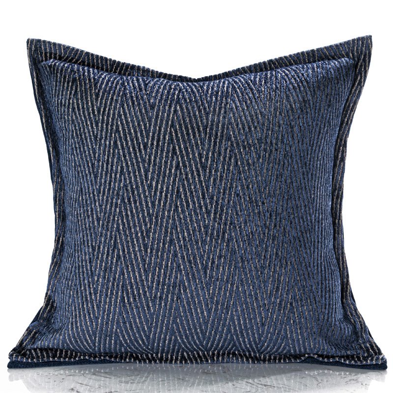 Denim Blue Modern Minimalist Sofa Pillow – Stylish Living Room Accent Cushion