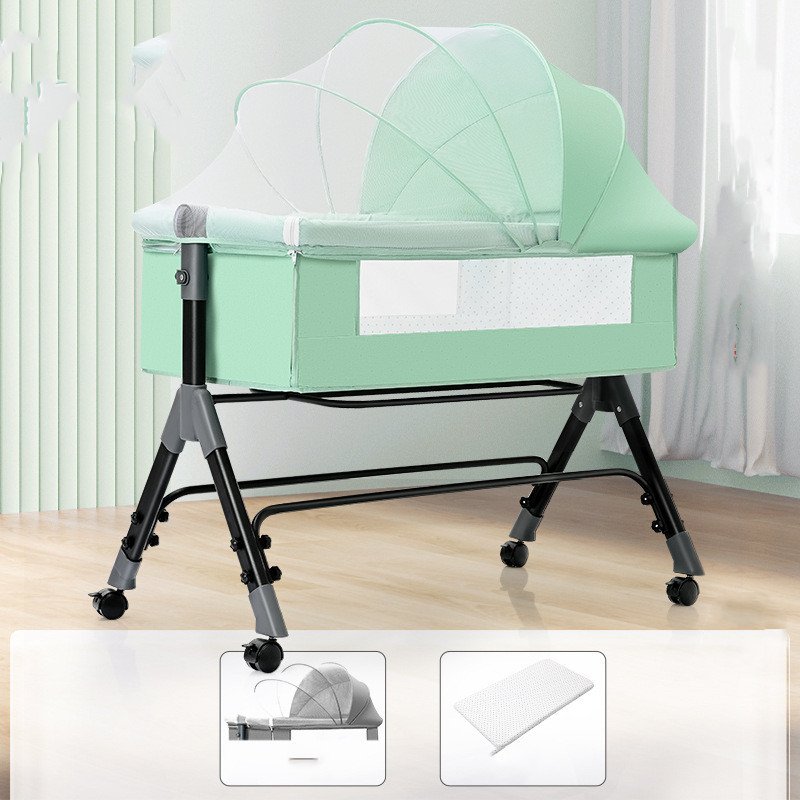 Baby Splicing Portable Multifunctional Mobile Folding Cradle Bed - Convenient Travel Baby Bed