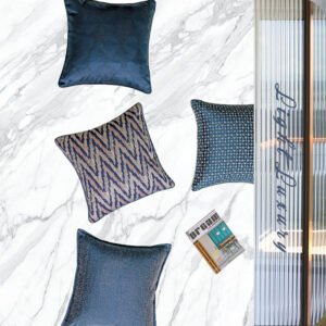 Denim Blue Modern Minimalist Sofa Pillow – Stylish Living Room Accent Cushion