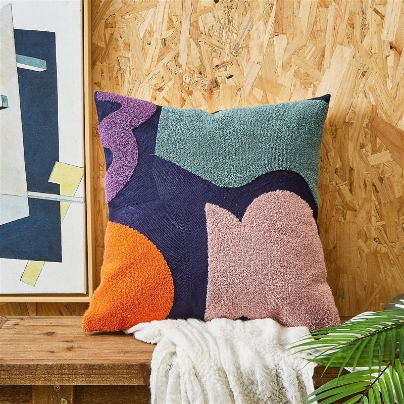 Simple Embroidered Cushion – Elegant Embroidered Pillow Cover for Home Decor