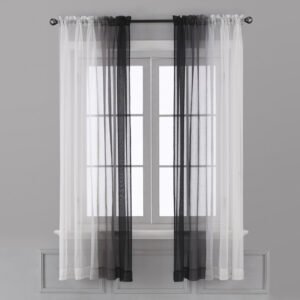 Left & Right Gradient Color Curtain – Finished Window Screen for Stylish Home Decor