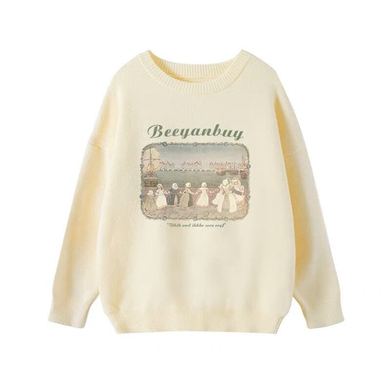 Retro Lazy Pullover Sweater for Women - Cozy & Stylish Vintage Top