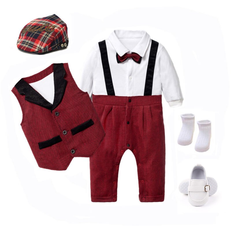 Gentleman's Suit Baby Romper | Long-Sleeved One-Piece Outfit for Infants