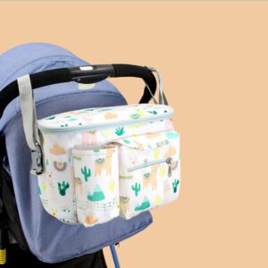 Baby Stroller Organizer - Adjustable Multifunction Travel Diaper Bag with Large Capacity & Bottle Holder