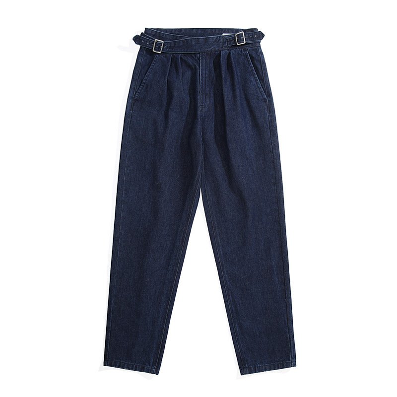 Blue Denim Straight High-Waist Jeans for Men – Stylish & Comfortable Fit