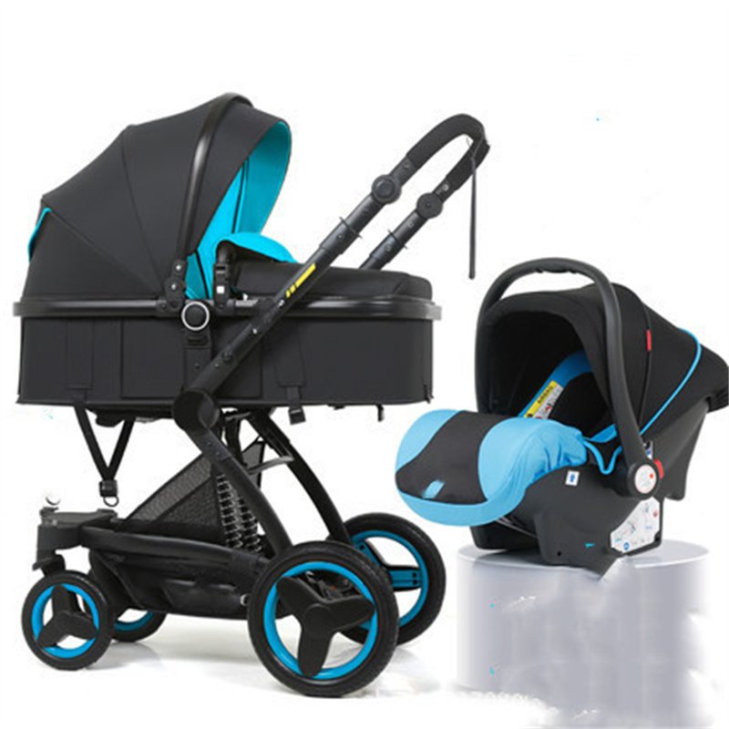 High Landscape Baby Stroller with Basket – Sit & Lie Function, Foldable Design