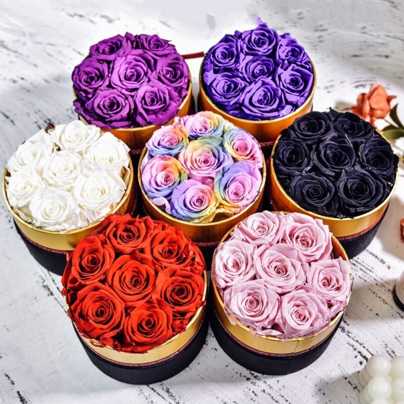 Preserved Flower Rose Hug Bucket – Christmas Gift Box for Elegant Holiday Gifting