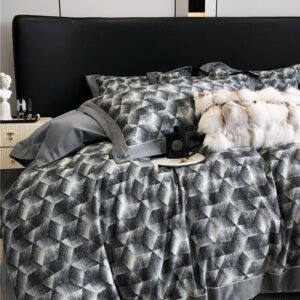 Long-Staple Cotton Printed Four-Piece Bedding Set – Soft Cotton Bedding for Luxurious Comfort