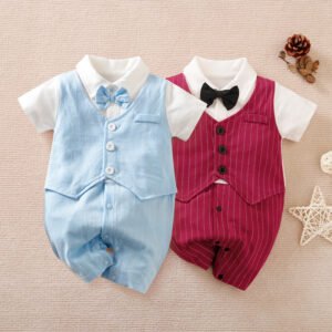 Summer Baby Boy Gentleman Jumpsuit - Stylish & Comfortable Outfit for Baby Boys