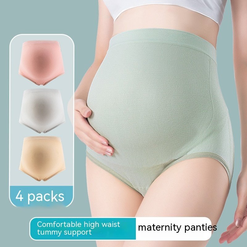 Thin Breathable Cotton Crotch Belly Support Postpartum Underwear – Seamless Maternity Briefs