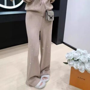 Hooded Cardigan Short Coat with Two-Piece Pants Set for Women | Stylish & Comfortable Loungewear