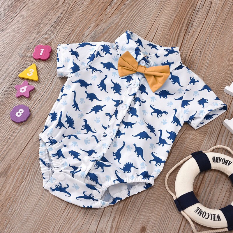 Baby Boy Summer Short-Sleeve Shorts Suit – Stylish Gentleman Outfit for Boys