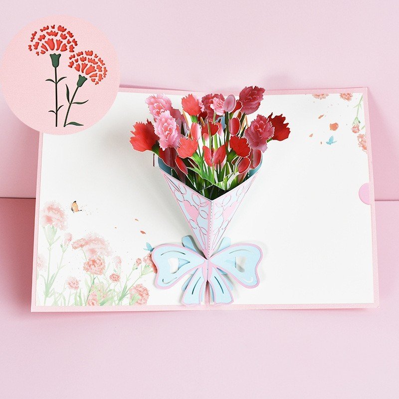 3D Pop-Up Flower Bouquet Cards – Anniversary, Mother’s Day, Wife & Mom Greeting Cards, Floral Invitation Postcards