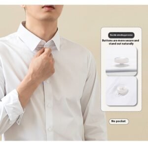 Long Sleeve Men's Solid Color Stretch Slim-Fitting Shirt - Iron-Free & Anti-Wrinkle Business Casual