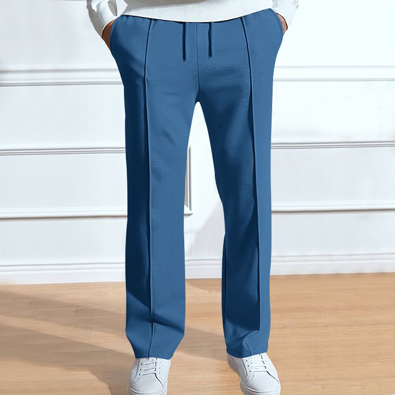 Casual Trousers – Loose Fit Tight Rope Straight-Leg Trousers for Comfort & Style