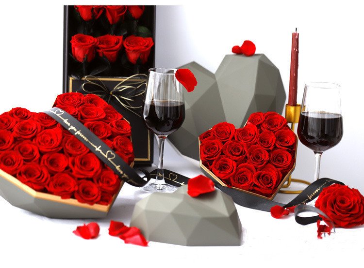 Valentine’s Day & Goddess’s Day Gift Box – Preserved Flowers & Roses for Girlfriend’s Birthday