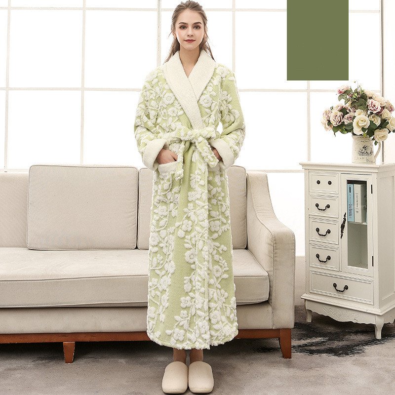 Thickened Flannel Sleepwear- Cozy & Elegant Nightgown