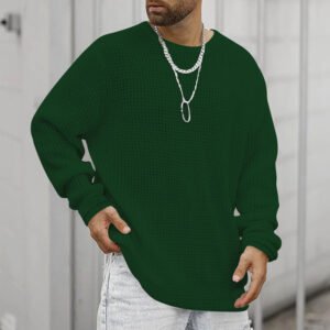 Long Sleeve Crew Neck Casual Men's Loose T-Shirt – Comfortable & Stylish