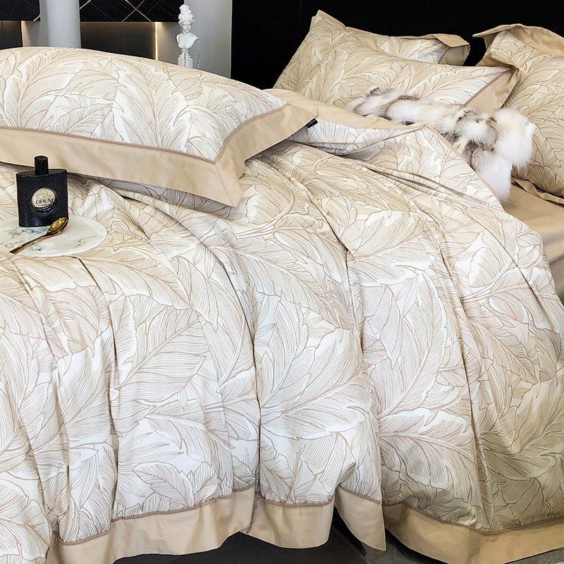 Long-Staple Cotton Printed Four-Piece Bedding Set – Soft Cotton Bedding for Luxurious Comfort