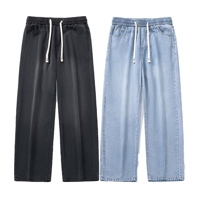 Men's Teen Trend All-Match Loose Drawstring Straight-Leg Pants – Stylish & Comfortable