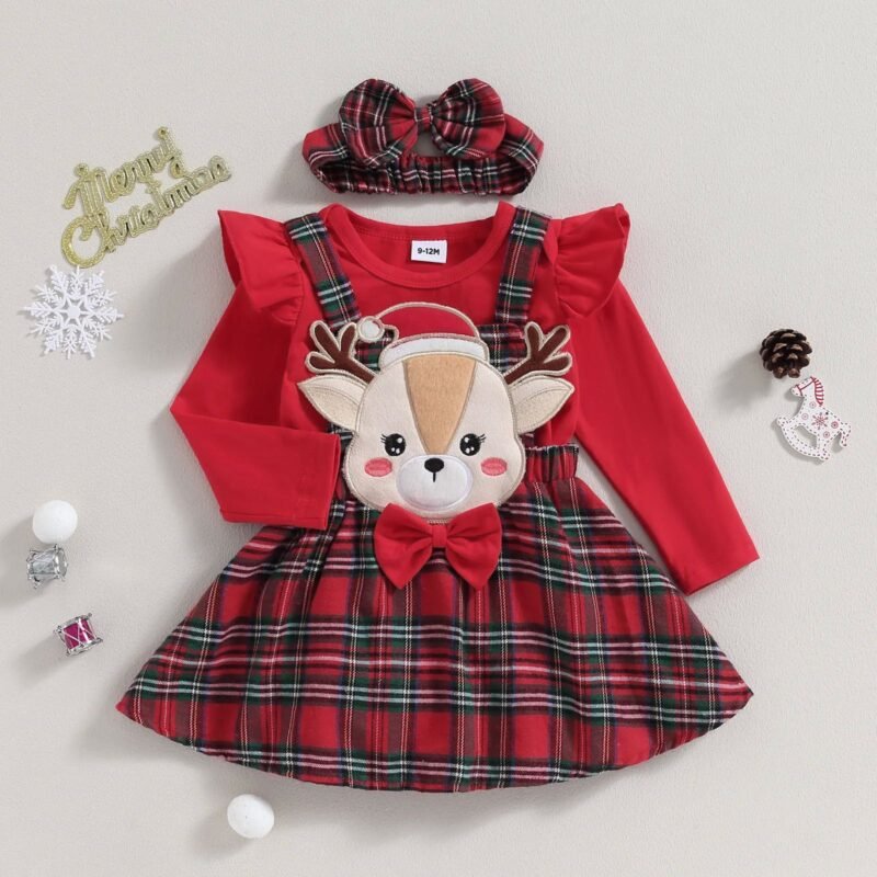 Christmas Newborn Baby Girl Clothing – Festive Outfit for Baby's First Holiday