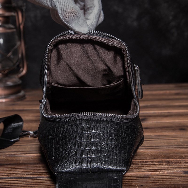 Men's Simple Retro Messenger Bag - First Layer Cowhide Leather