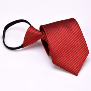 Men's Formal Wear Red Zipper Type Hand-Style Tie - Stylish & Convenient Necktie for Events