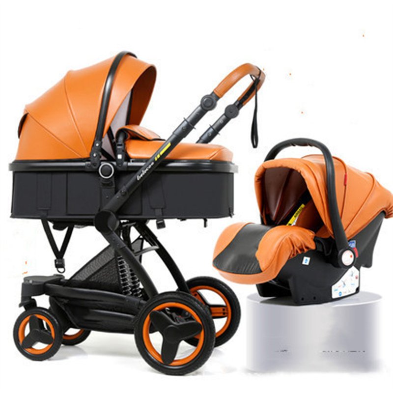 High Landscape Baby Stroller with Basket – Sit & Lie Function, Foldable Design