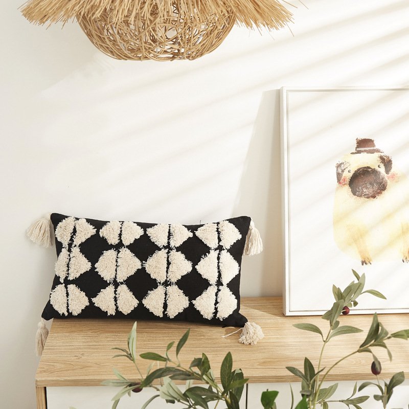Ethnic Style Living Room Sofa Pillow Cases – Rectangular Back Cushion & Lumbar Support Pillow