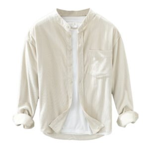Autumn Loose Corduroy Long Sleeve Shirt for Men – Cozy & Stylish