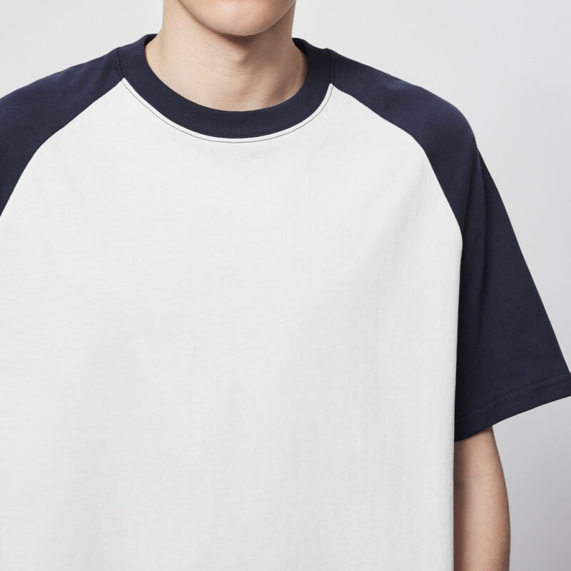 Cotton Contrast Color Short-Sleeved Loose T-shirt – Stylish & Comfortable
