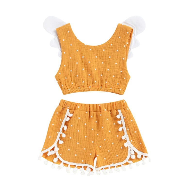 Girls Cotton Linen Polka Dot Style – Cute & Comfortable Children's Clothing