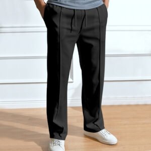 Casual Trousers – Loose Fit Tight Rope Straight-Leg Trousers for Comfort & Style