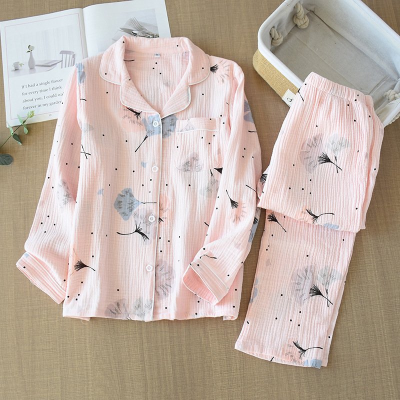 Skin-Friendly Washed Pure Cotton Yarn Pajamas for Women | Soft & Comfortable Sleepwear