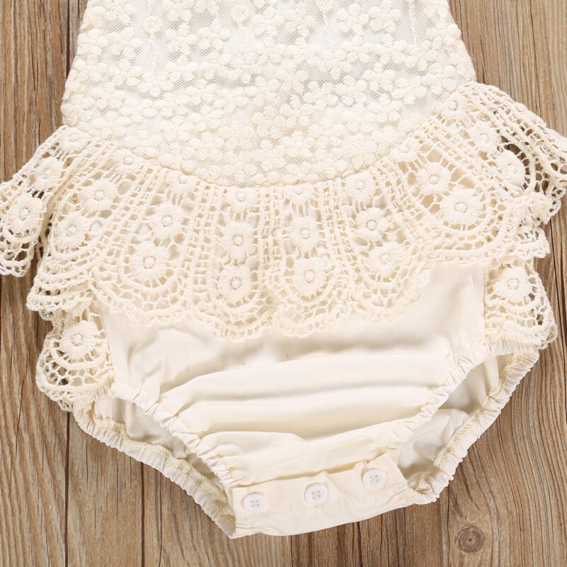 Baby Jumpsuit Summer Beige Lace Dress – Adorable & Elegant Outfit for Infants
