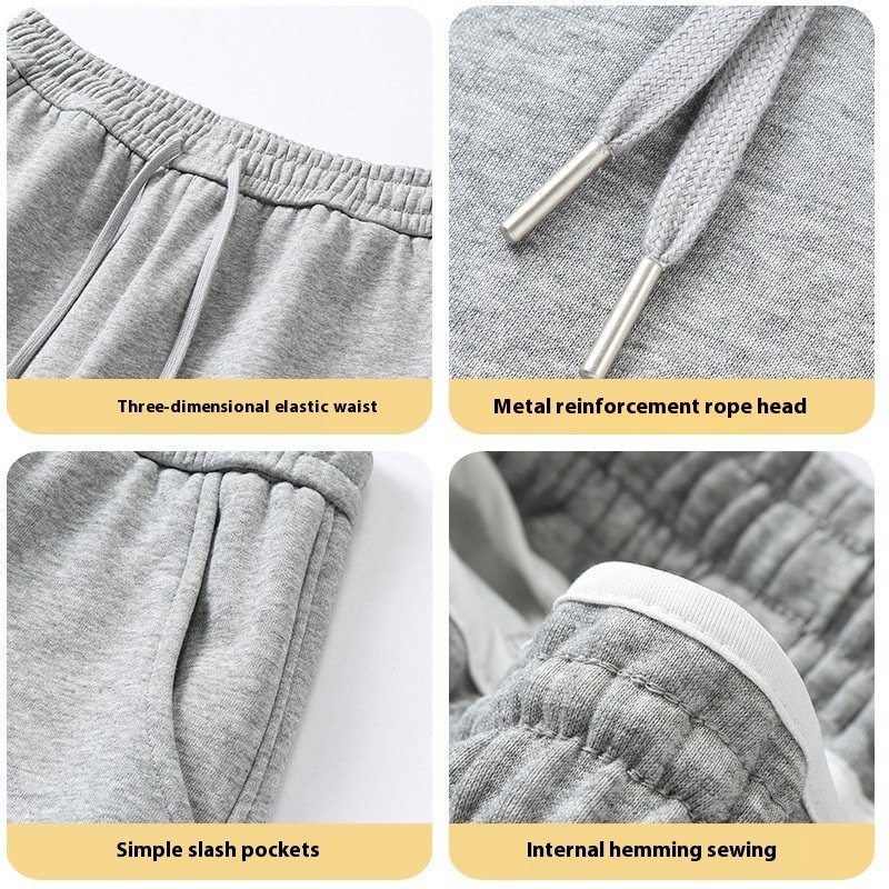 Ankle-Length Knitted Men's Loose Sports & Leisure Leg Lace-Up Sports Pants