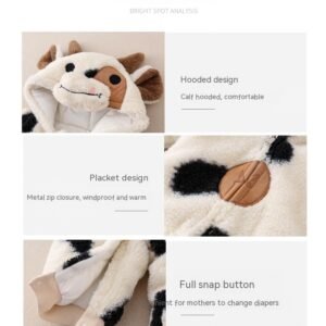 Winter Thickened Quilted Baby Jumpsuit – Warm & Cozy Infant Outerwear