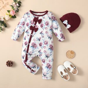 Toddler One-Piece Floral Jumpsuit – Adorable & Stylish Outfit for Little Ones