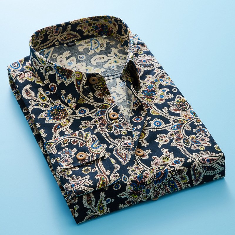 Long Sleeve Printed Casual Beach Outdoor Men's Shirt - Stylish & Comfortable Shirt for Every Adventure