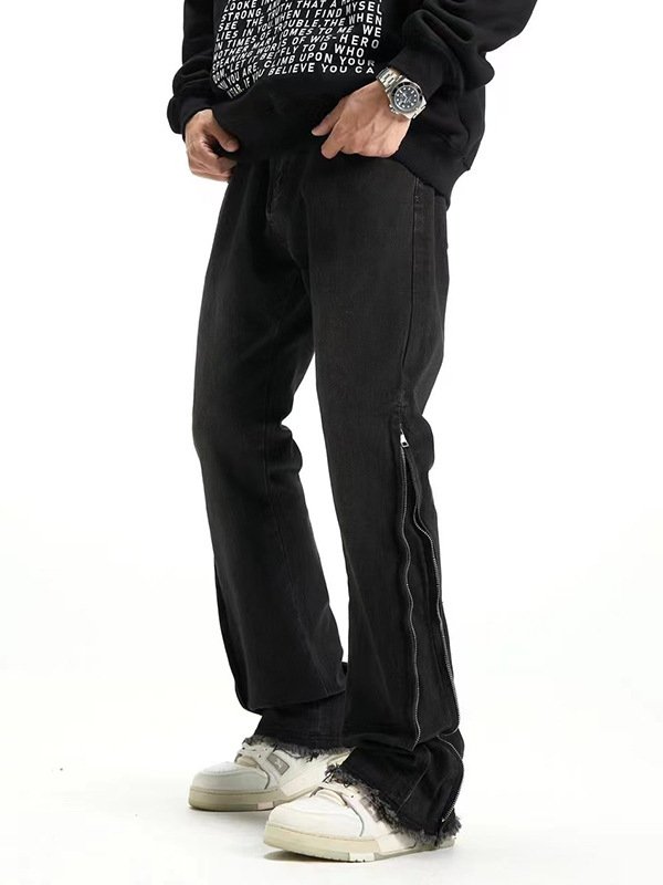 High Street Side Zipper Design Jeans – Stylish & Modern Denim for Men