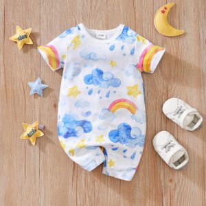 Short-Sleeve Baby Jumpsuit for Warm Weather - Comfy & Cute Baby Outfit